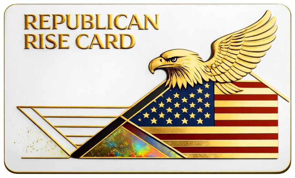 White Republican Rise Card — 5-Year Supporter